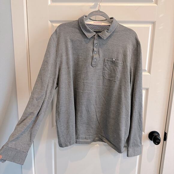 Ted Baker London Long Sleeve Collared Polo Shirt Large - Picture 2 of 6